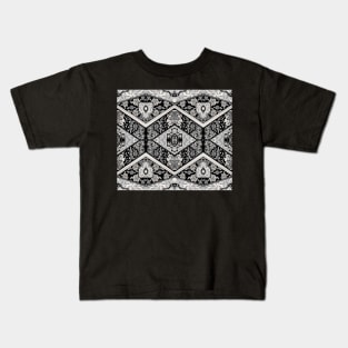 Black and White Botanical Mandala Kids T-Shirt